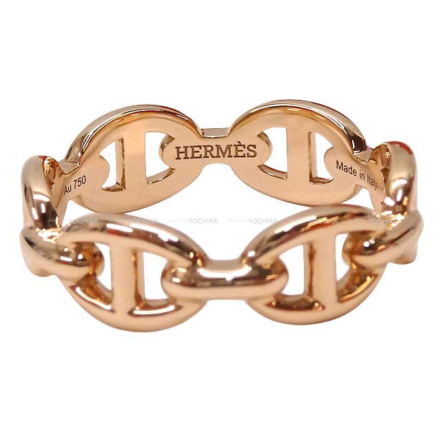 HERMES ring Chaine D'ancre Enchainee PM #52 Rose Gold AU750 #52
