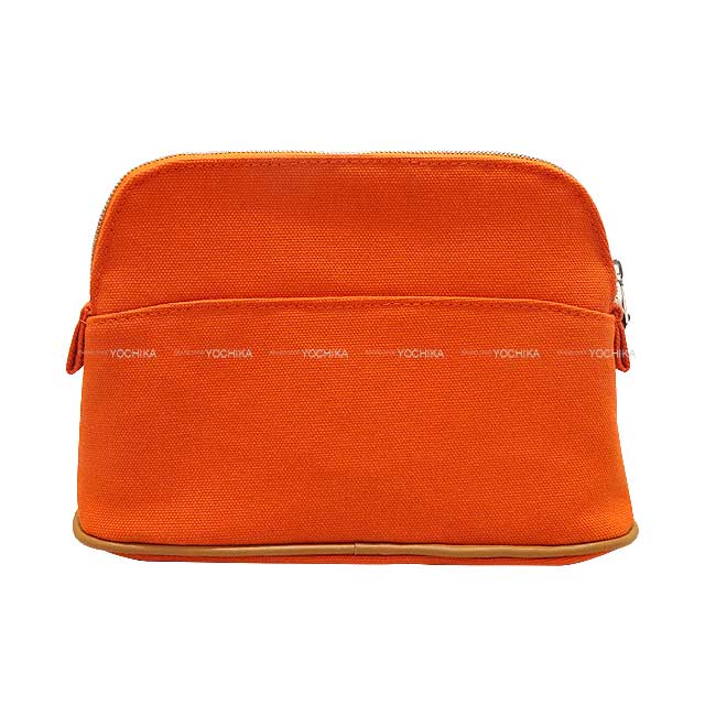 HERMES Pouch Bolide 20 Mini Cotton100% Silver HW[EXCELLENT][Authentic]