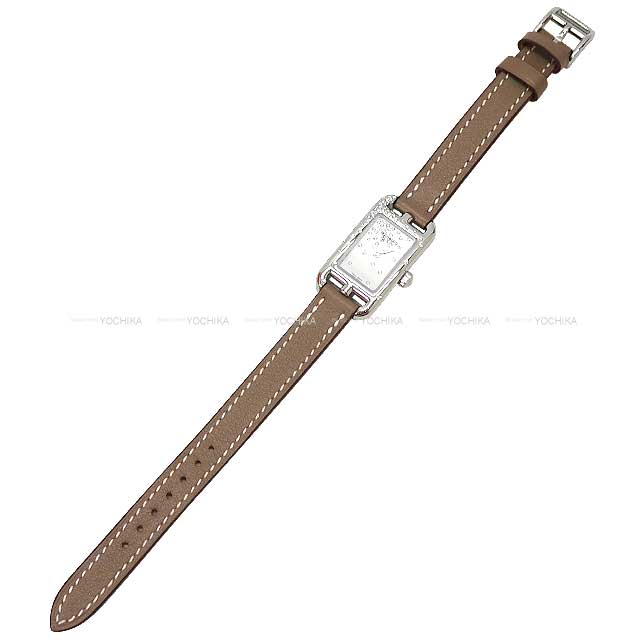 HERMES Watches Ladies Nantucket PM 29mm Jute du Diamant NA2.131 Quartz Etoupe Veau Swift /Stainless Steel/Diamond Silver HW Stamp B[EXCELLENT][Authentic]