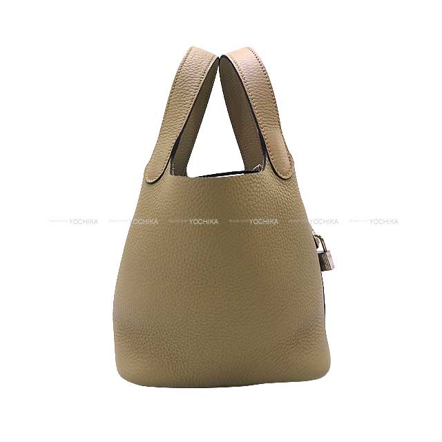 HERMES Handbag Picotin Lock 18 PM Beige Marfa Taurillon Clemence Silver HW Stamp W[BRAND NEW][Authentic]