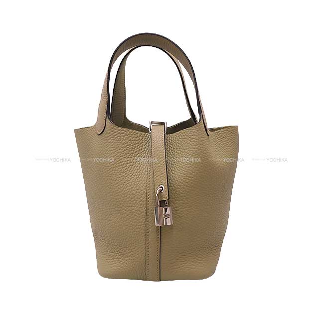 HERMES Handbag Picotin Lock 18 PM Beige Marfa Taurillon Clemence Silver HW Stamp W[BRAND NEW][Authentic]