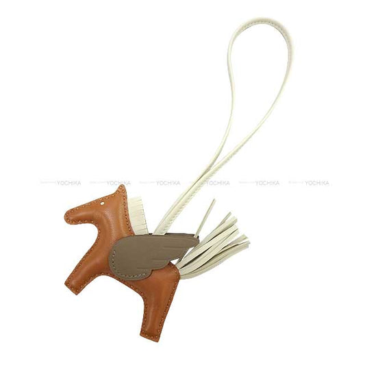 HERMES bag charm Rodeo Pegasus PM Gold/Craie/Etoupe Agneau Milo/Veau Swift Stamp W[BRAND NEW][Authentic]