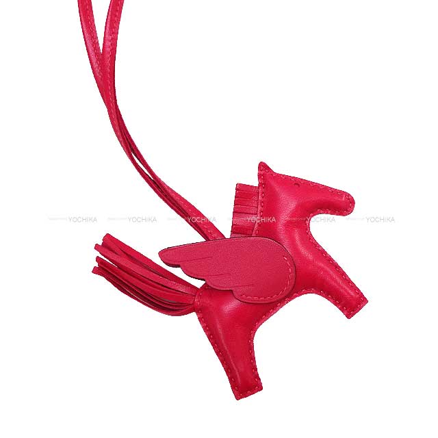 HERMES bag charm Rodeo Pegasus PM Framboise Agneau Milo/Veau Swift Stamp B[BRAND NEW][Authentic]