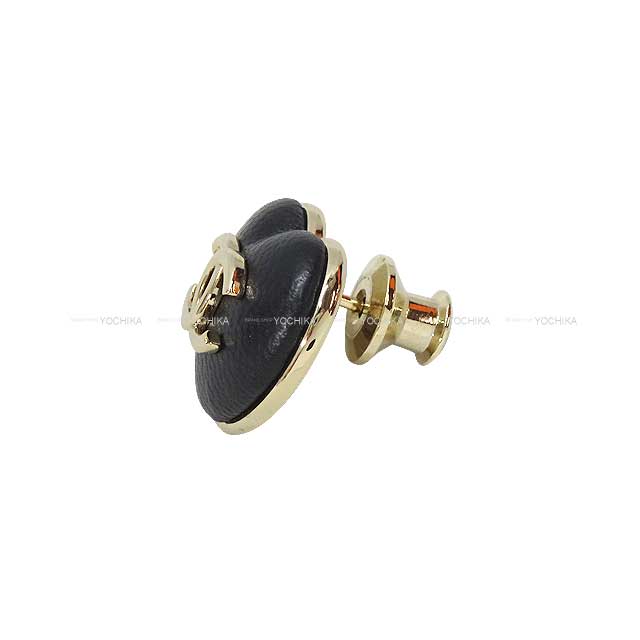 2022 CHANEL broach Pin Heart Broach COCO Mark Noir (Black) Lambskin Champagne Gold HW AB9569[EXCELLENT][Authentic]