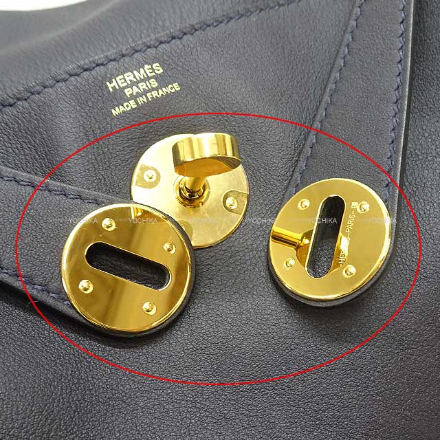 [Pre-loved] HERMES Shoulder bag Lindy 26 Verso Caban/Blue Fride Evercalf Gold HW Stamp B[LIKE NEW][Authentic]