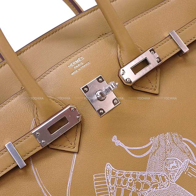 HERMES Handbag Birkin25 In & Out Biscuit Veau Swift Silver HW Stamp B[BRAND NEW][Authentic]