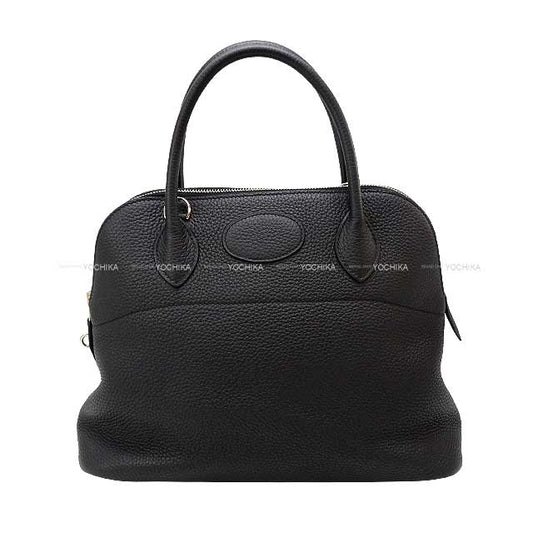 [Pre-loved] HERMES Shoulder bag Bolide31 Noir (Black) Taurillon Clemence Silver HW Stamp X[LIKE NEW][Authentic]