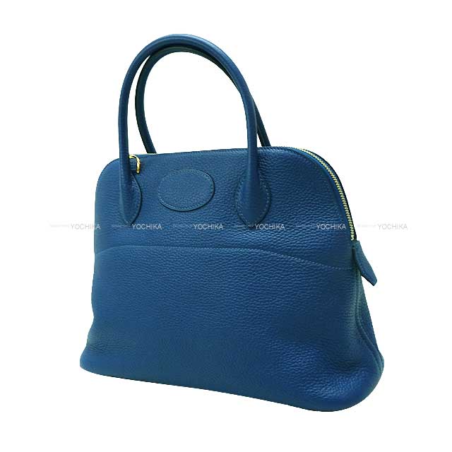 HERMES Shoulder bag Bolide31 Deep Blue Taurillon Clemence Gold HW Stamp Y[EXCELLENT][Authentic]