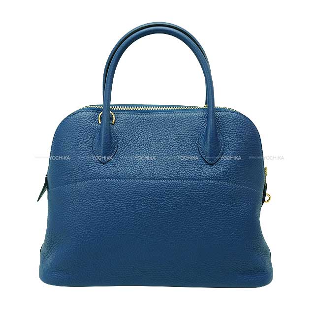 HERMES Shoulder bag Bolide31 Deep Blue Taurillon Clemence Gold HW Stamp Y[EXCELLENT][Authentic]