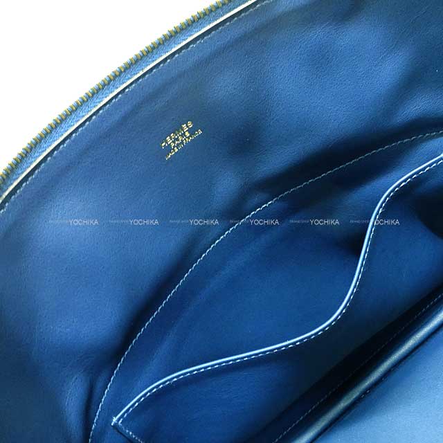 HERMES Shoulder bag Bolide31 Deep Blue Taurillon Clemence Gold HW Stamp Y[EXCELLENT][Authentic]