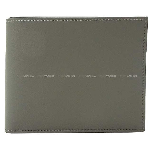 HERMES Bi-fold wallet CITIZEN Twill Compact Clochette Gris Meyer Veau Swift Stamp B[BRAND NEW][Authentic]