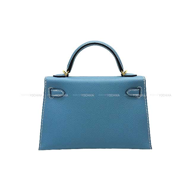 HERMES Shoulder bag Kelly mini 2 Kelly20 New Bleu Jean Veau Epsom Gold HW Stamp W[BRAND NEW][Authentic]