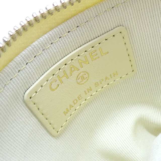 CHANEL card holder 19 zip coin case Cream yellow Lambskin Gold HW /Champagne gold HW AP2086[BRAND NEW][Authentic]