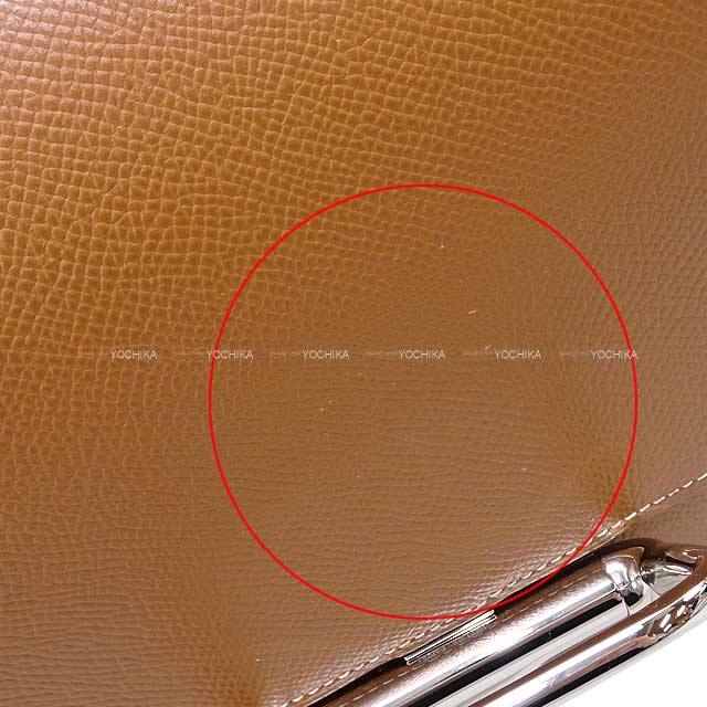 [Pre-loved] HERMES Shoulder bag DELLA CAVALLERIA MINI Gold Veau Epsom Silver HW Stamp U[LIKE NEW][Authentic]