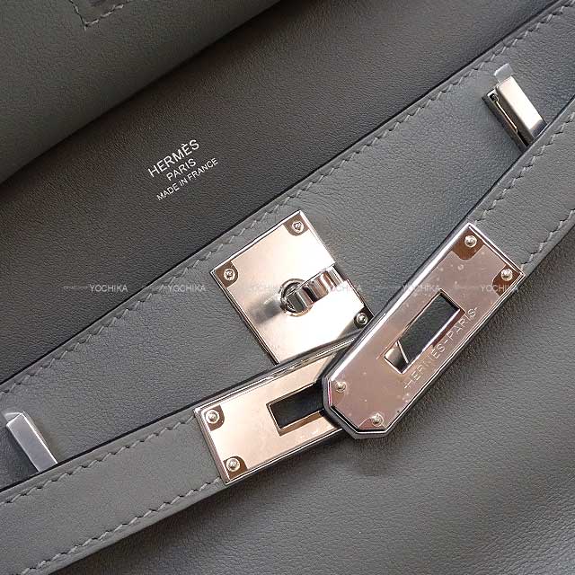 HERMES Shoulder bag Jypsiere Mini Gris Meyer Veau Swift Silver HW Stamp B[BRAND NEW][Authentic]