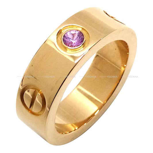 [Pre-loved] CARTIER ring Love Ring 1P Pink Saphir #47 K18 pink gold/Pink Saphir #47 B4064447[LIKE NEW][Authentic]