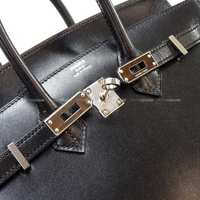 HERMES Handbag Birkin25 Sellier Noir (Black) Box Calf Silver HW Stamp B[EXCELLENT][Authentic]