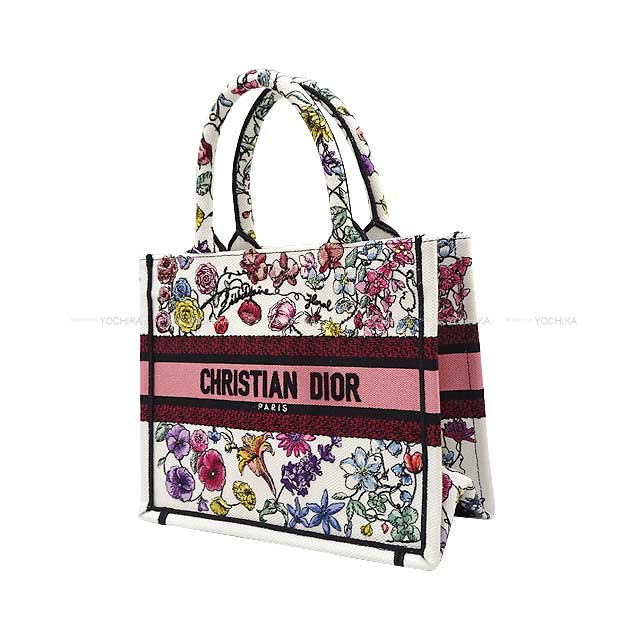 2023 AW Limited Christian Dior tote bag Book tote Small FLORILEGIO Embroidery Blanc (White)/Multicolor Cotton canvas M1265ZEMF_M933[BRAND NEW][Authentic]