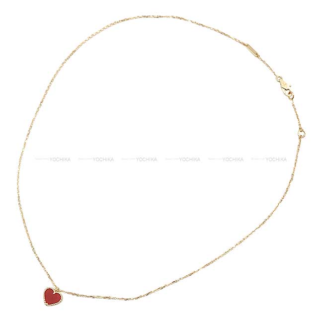 Van Cleef & Arpels necklace Sweet Alhambra Heart Red K18Pink gold/carnelian VCARN59N00[EXCELLENT][Authentic]