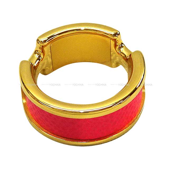 HERMES ring Olympe PM #52 Framboise Veau madame Gold HW[EXCELLENT][Authentic]