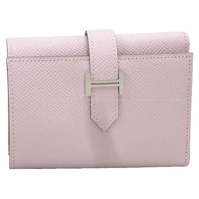 HERMES Tri-fold wallet Bearn Combine Mauve Pale Veau Epsom Silver HW Stamp B[BRAND NEW][Authentic]