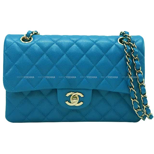 CHANEL Shoulder bag Matelasse 23 Cocomark W Flap Chain cobalt blue Graind Calf(Caviarskin) Champagne Gold HW A01113[ALMOST NEW][Authentic]