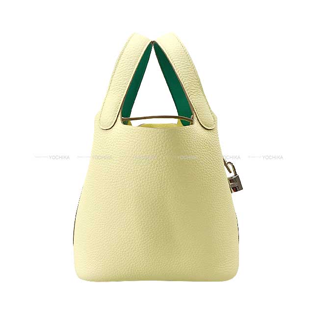 HERMES Handbag Picotin Lock 18 PM Eclat Jaune Milton/Vert Vertigo Taurillon Clemence/Veau Swift Silver HW Stamp W[BRAND NEW][Authentic]