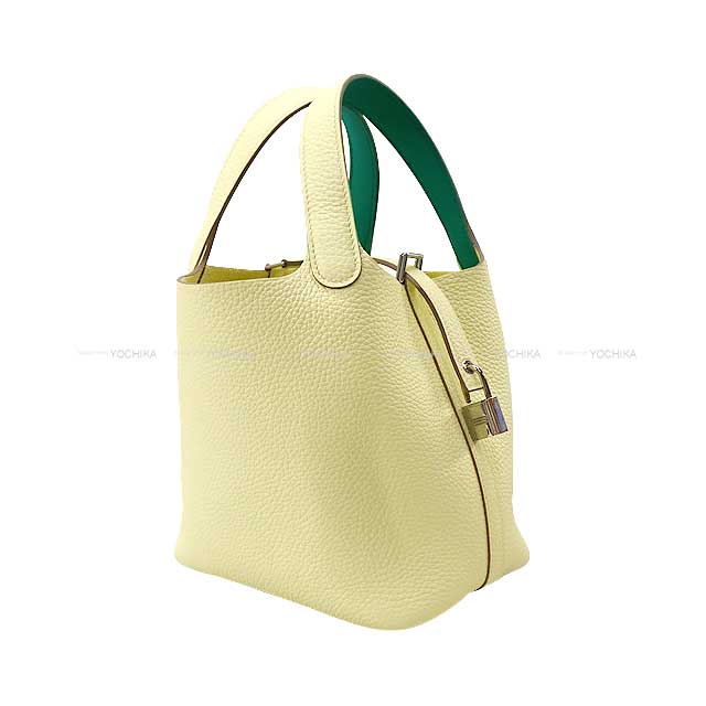 HERMES Handbag Picotin Lock 18 PM Eclat Jaune Milton/Vert Vertigo Taurillon Clemence/Veau Swift Silver HW Stamp W[BRAND NEW][Authentic]