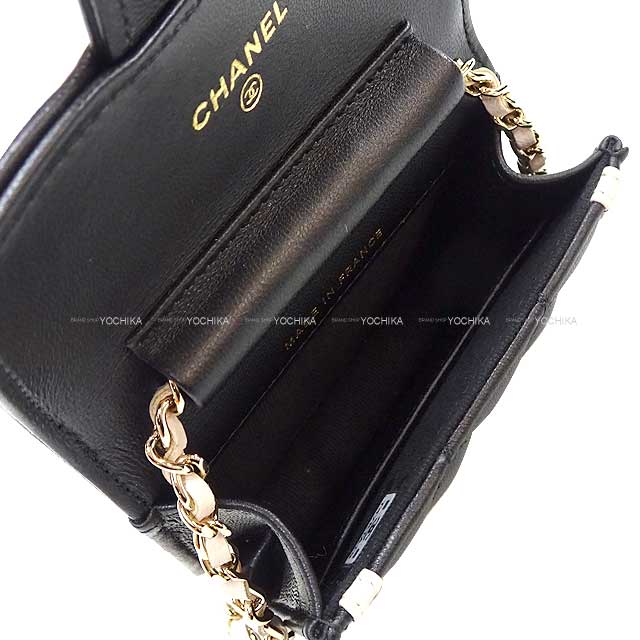 2023 AW CHANEL Shoulder bag Mini Matelasse Chain Clutch Black/Beige Lambskin Gold HW AP3560[EXCELLENT][Authentic]