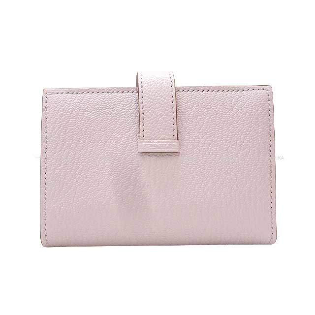 HERMES Bi-fold wallet Bearn Mini Card holder With Coin purse Mauve Pale Buffalo Horn Silver HW Stamp B[BRAND NEW][Authentic]