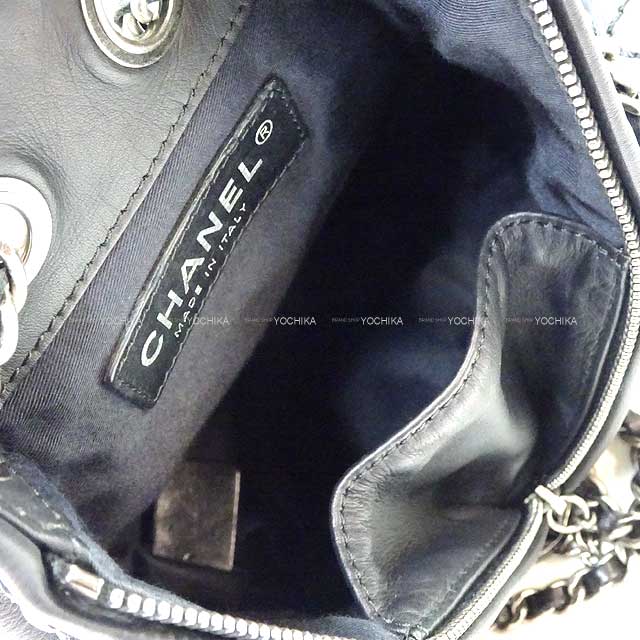 [Pre-loved] 2012 Metiers d'Art Collection CHANEL Backpack/daypack/Ruck sack Matelasse COCO mark Double pocket Bakcpack Noir (Black) Lambskin Antipue Matte silver HW A65835[LIKE NEW][Authentic]