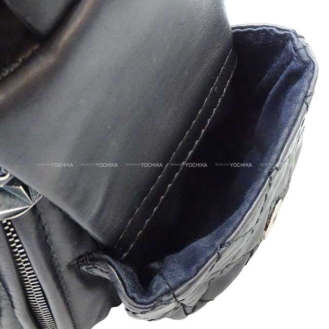 [Pre-loved] 2012 Metiers d'Art Collection CHANEL Backpack/daypack/Ruck sack Matelasse COCO mark Double pocket Bakcpack Noir (Black) Lambskin Antipue Matte silver HW A65835[LIKE NEW][Authentic]