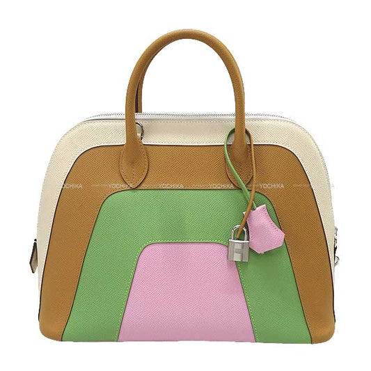 HERMES Shoulder bag Bolide1923 30 Rainbow Nata/Chai/Vert criquet/Mauve sylvestre Veau Epsom Silver HW Stamp B[BRAND NEW][Authentic]