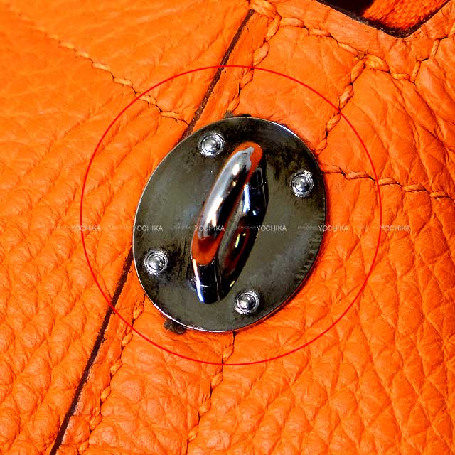 [Pre-loved] HERMES Shoulder bag Bolide31 Orange Taurillon Leather Silver HW Stamp □N[USED A][Authentic]