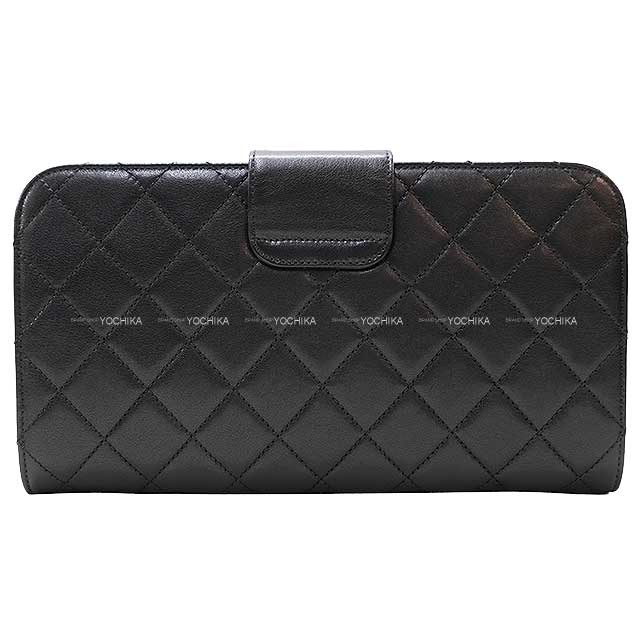 [Pre-loved] CHANEL Clutch bag Matelasse Coco Mark Noir (Black)/Bordeaux Lambskin Gold HW[LIKE NEW][Authentic]