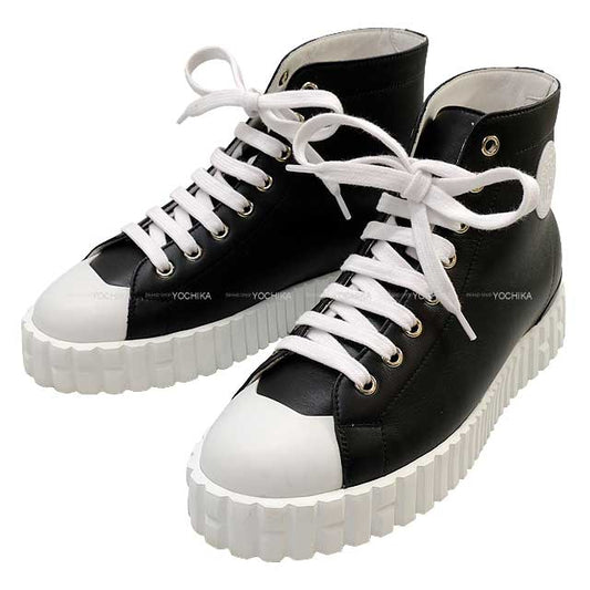 [Pre-loved] HERMES sneakers High-cut Climb #37 Noir (Black) Calf[LIKE NEW][Authentic]