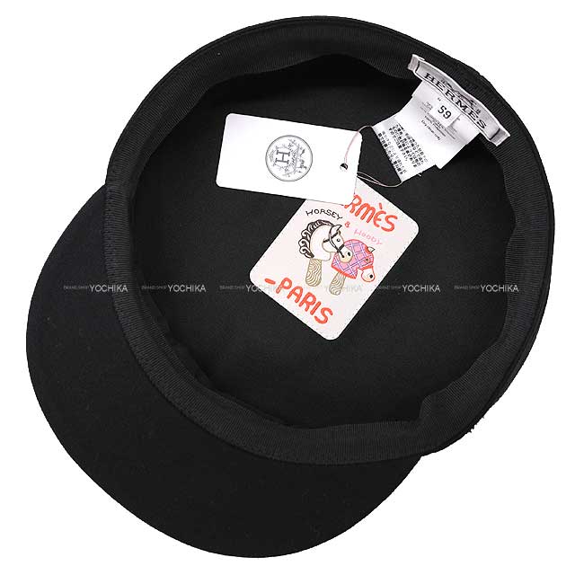 2024 SS NEW HERMES Casquette Giulietta Seychelles #59 Noir (Black) Cotton Canvas Silver HW[BRAND NEW][Authentic]