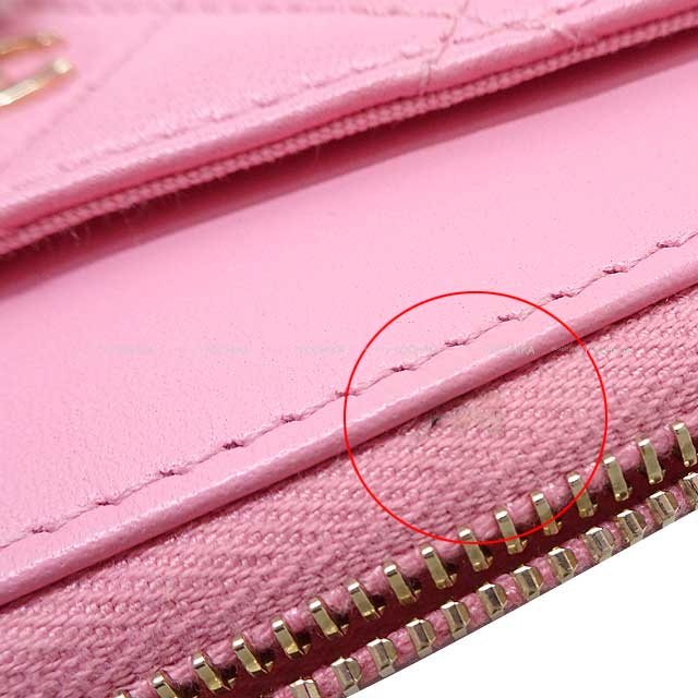 [Pre-loved] CHANEL card holder Fragment Timeless Classic Pink Lambskin Champagne Gold HW AP3179[LIKE NEW][Authentic]