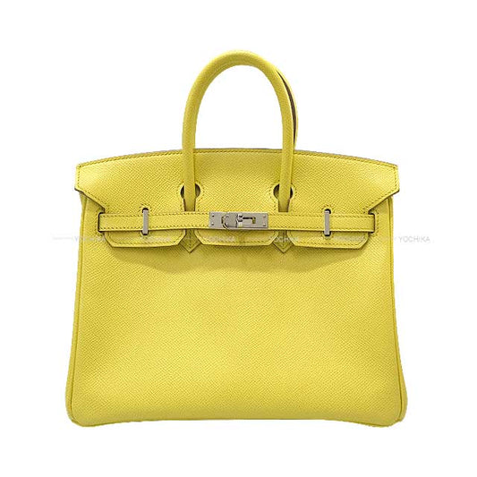 [Pre-loved] HERMES Handbag Birkin25 Soufre Ever Grain Silver HW Stamp ▢Q[LIKE NEW][Authentic]