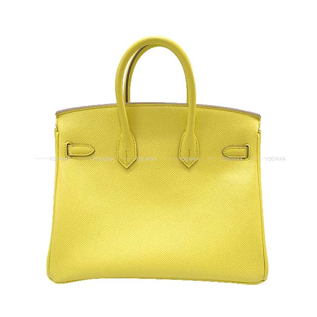 [Pre-loved] HERMES Handbag Birkin25 Soufre Ever Grain Silver HW Stamp ▢Q[LIKE NEW][Authentic]