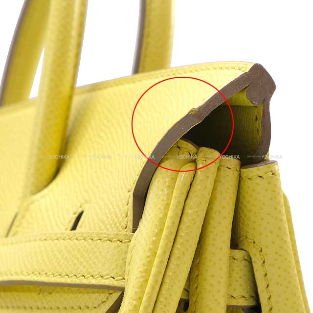 [Pre-loved] HERMES Handbag Birkin25 Soufre Ever Grain Silver HW Stamp ▢Q[LIKE NEW][Authentic]