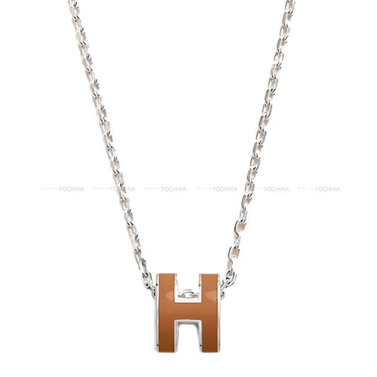 HERMES necklace Mini Pop H Pendant New Gold Silver Plated[EXCELLENT][Authentic]