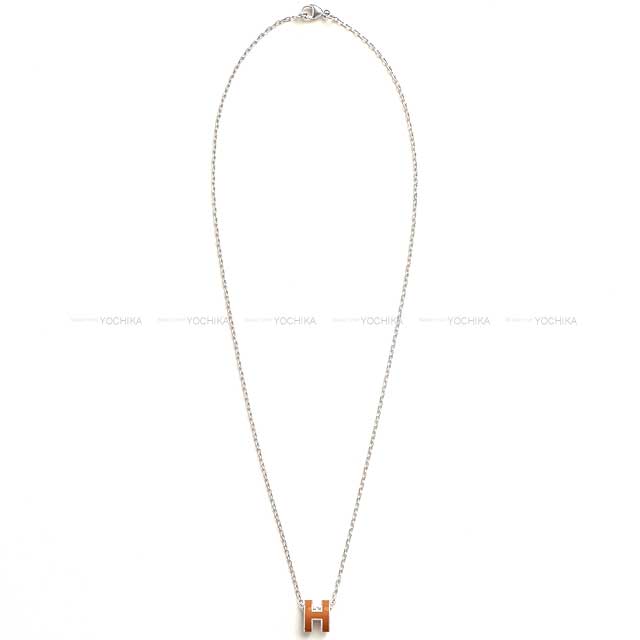 HERMES necklace Mini Pop H New Gold Silver Plated Silver HW[BRAND NEW][Authentic]