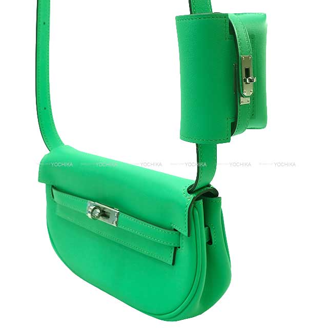 HERMES Shoulder bag Kelly Moove Vert comics Evercalf Silver HW Stamp B[BRAND NEW][Authentic]