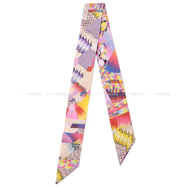 2022 SS HERMES scarf Twilly Kyoto Marble Silk Tattoo Rose/Multicolor Silk100%[EXCELLENT][Authentic]