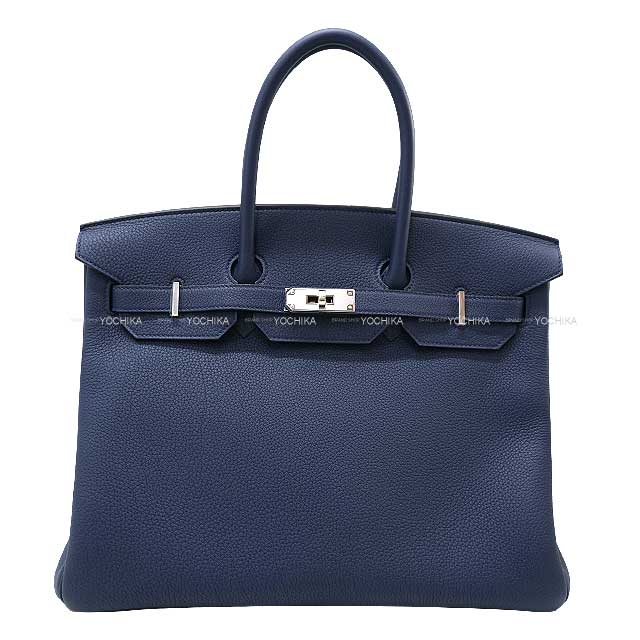 HERMES Handbag Birkin35 Bleu navy(7U) Veau Togo Silver HW Stamp B[EXCELLENT][Authentic]