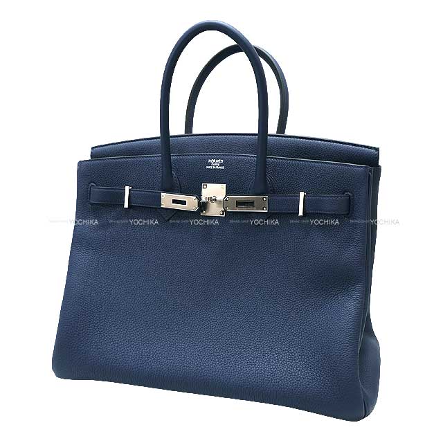 HERMES Handbag Birkin35 Bleu navy(7U) Veau Togo Silver HW Stamp B[EXCELLENT][Authentic]