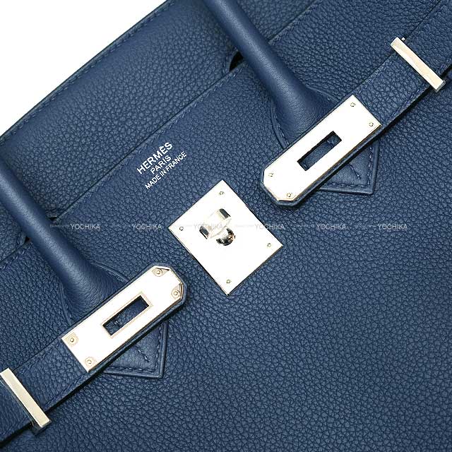 HERMES Handbag Birkin35 Bleu navy(7U) Veau Togo Silver HW Stamp B[EXCELLENT][Authentic]