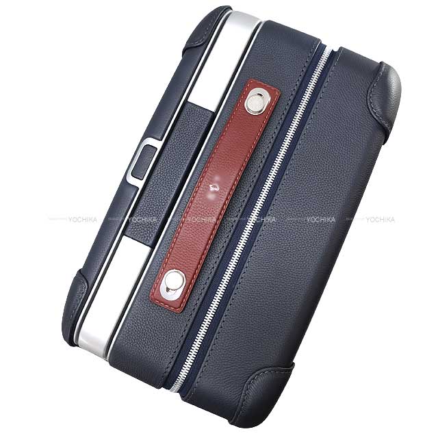 HERMES suitcase Travel carry case Rolling Mobility Suitcase R.M.S Sea Surf and Fun Bleu Nuit Taurillon Regate/Toile H Plume Silver HW Stamp C[EXCELLENT][Authentic]