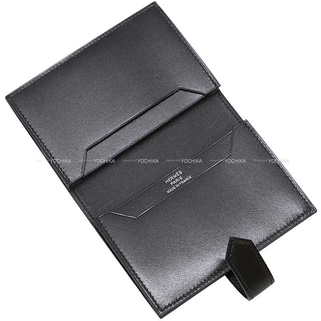 HERMES card holder Bearn Card holder Noir (Black) Box Calf Silver HW Stamp B[BRAND NEW][Authentic]